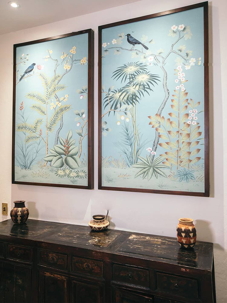 Famed batik paintings in Maria Mulata room of the Mulata birds