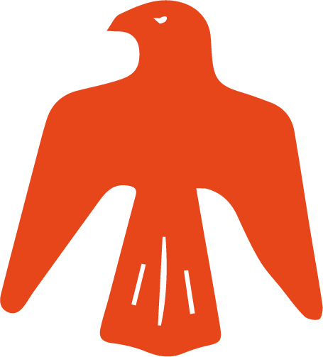 Bird symbol in red